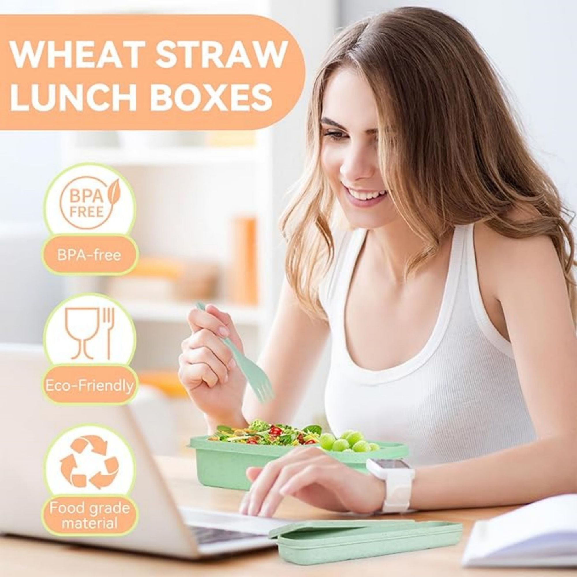 Wheat Straw Bento Lunch Boxes 2