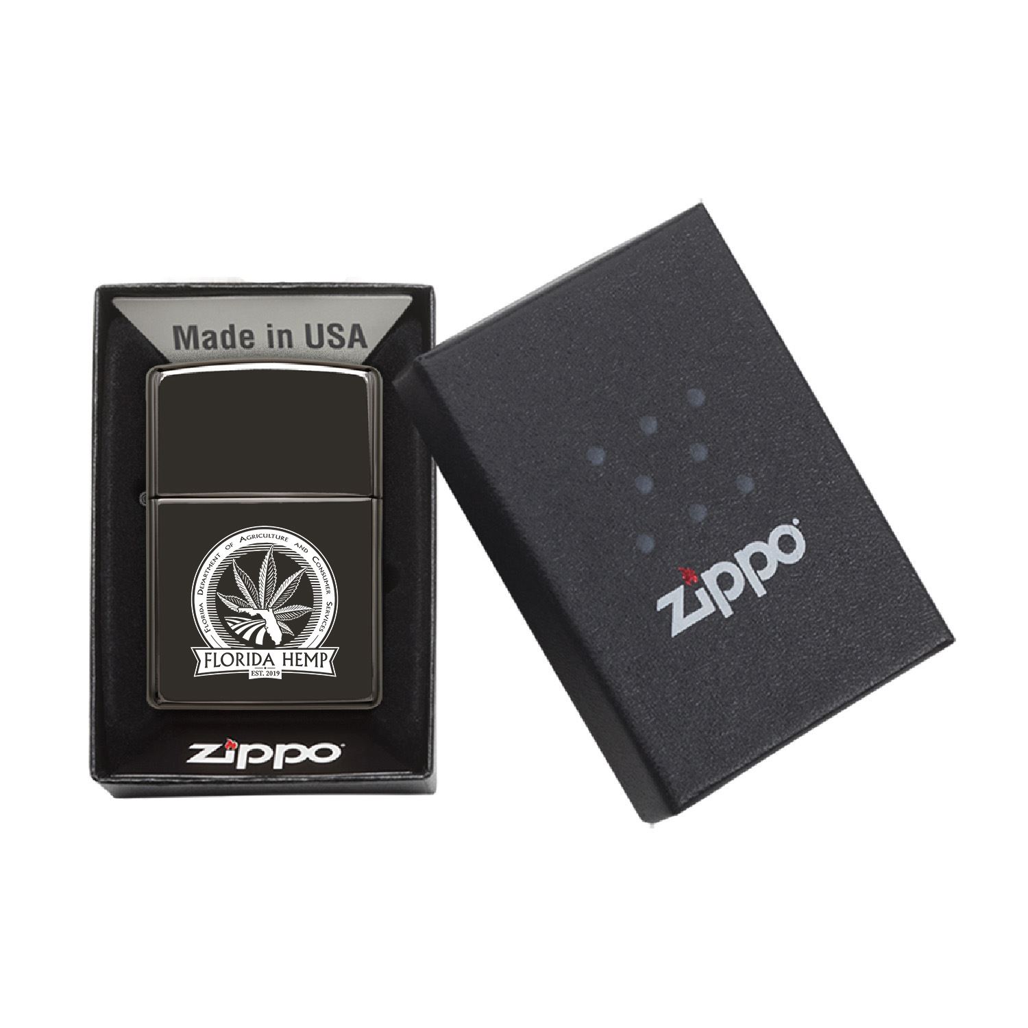 High Polish Black Windproof Lighter