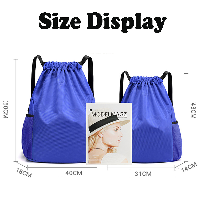 Oxford Sports Fitness Drawstring Backpack w/ Side Pockets 6