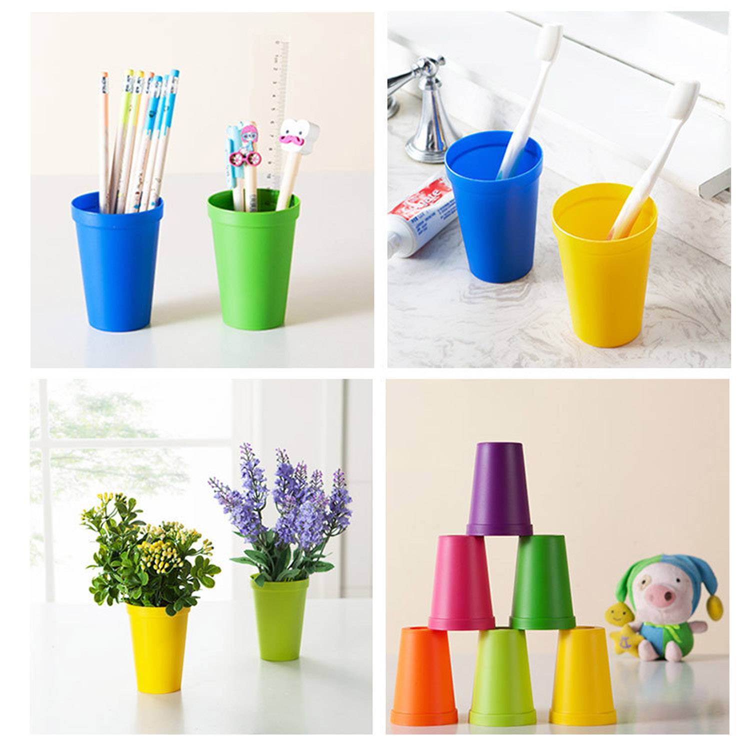 Multipurpose Unbreakable Plastic Cup Set In 7 Rainbow Colors 6