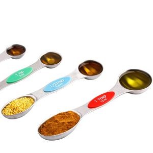 Stainless Steel Magnetic 5 In 1 Dual Measurement Spoons With Silicone Handle 2