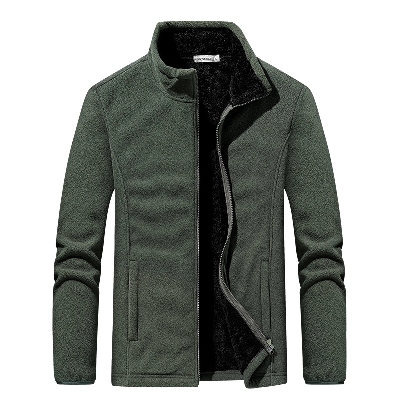 Men's Sherpa Lined Jacket Polar Fleece Full-zip Parka Coat 14