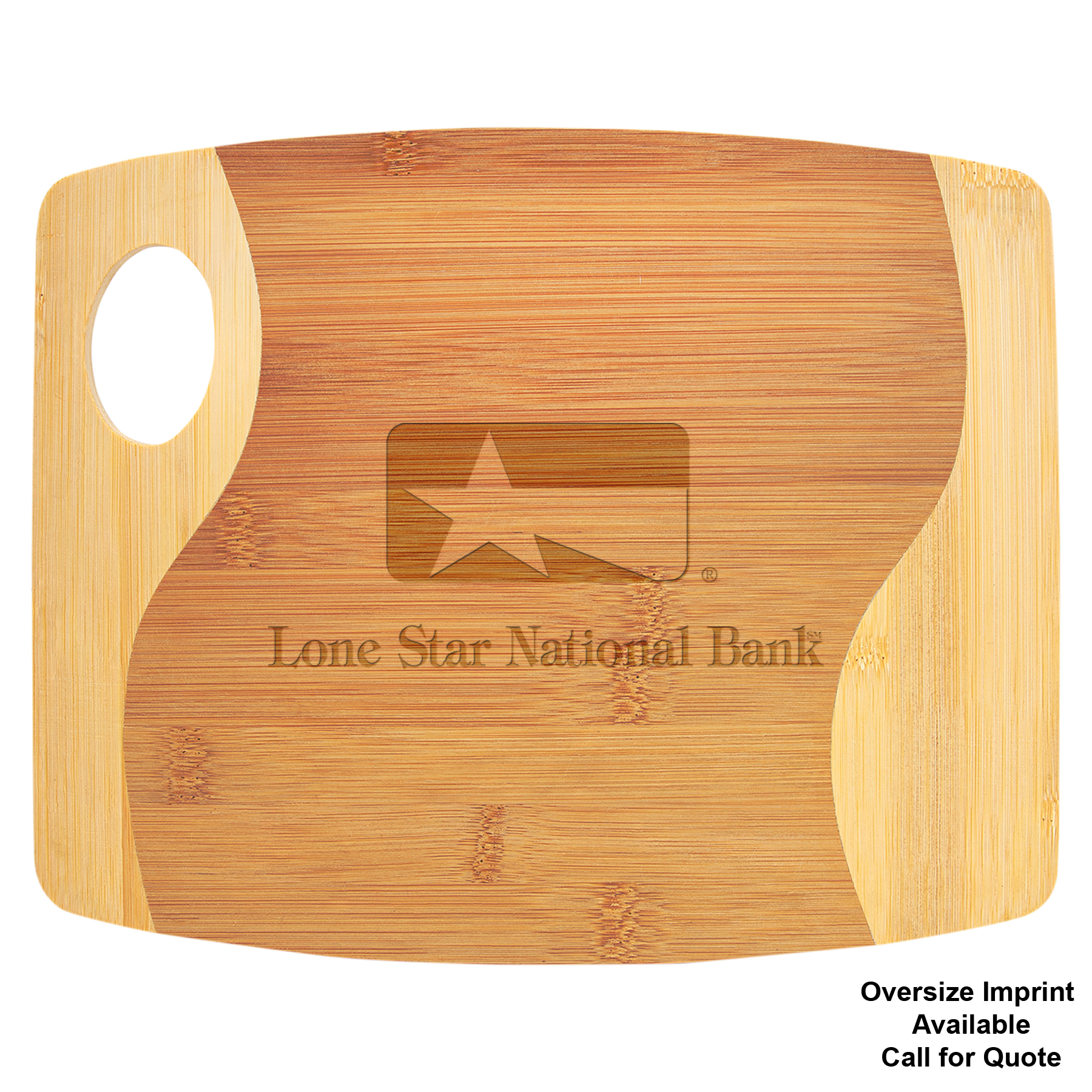 9" x 11" Bamboo Two Tone Cutting Board w/ Handle 4