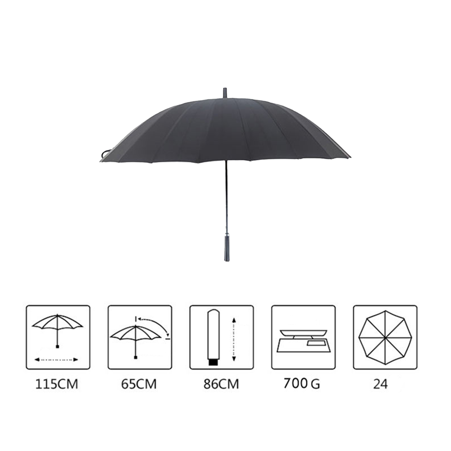 Compact Travel Stick Umbrella UV Protection 3