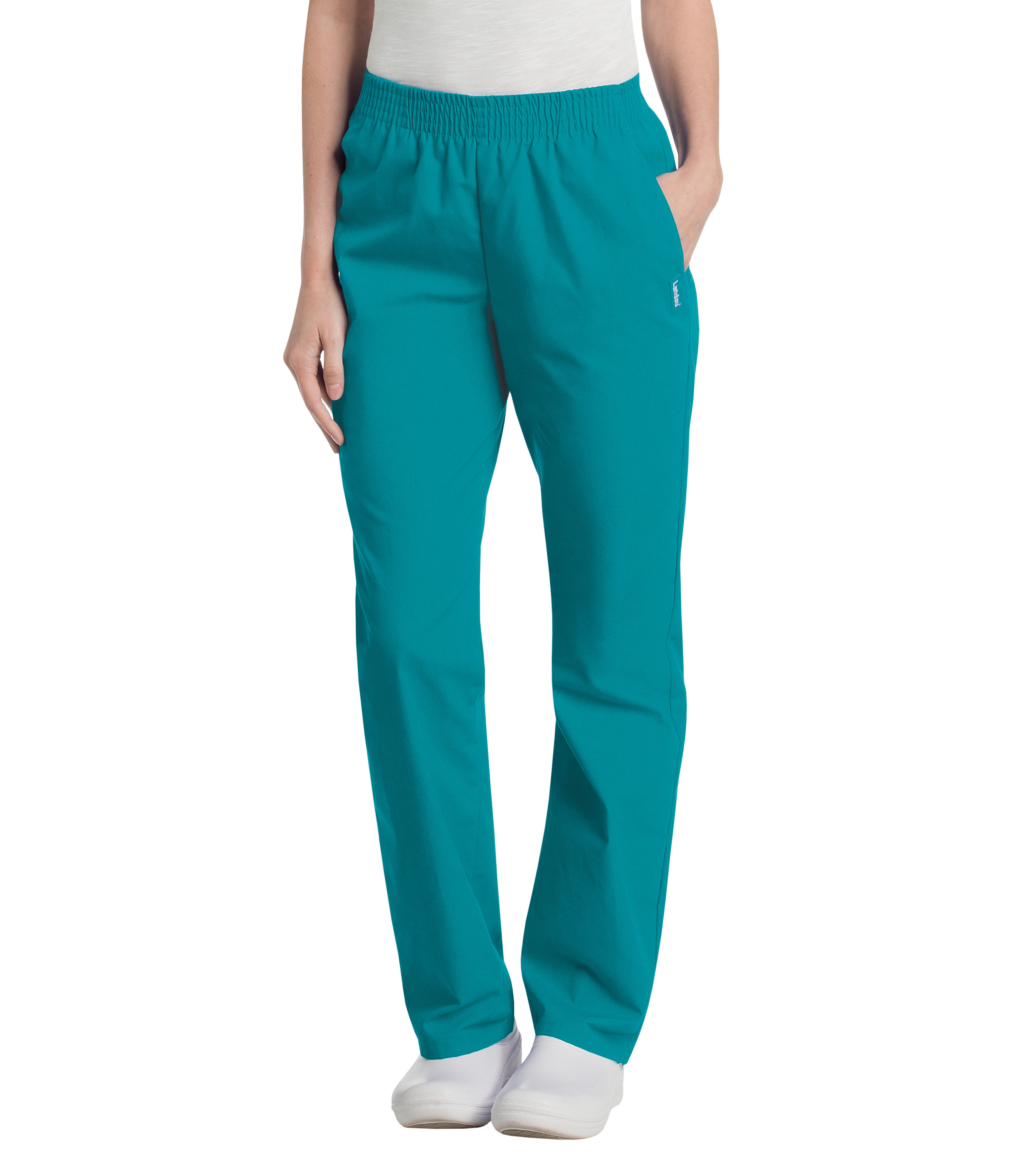 Landau - Essentials - Women's Two-Pocket High-Rise Elastic Waist Straight Leg Pant 42