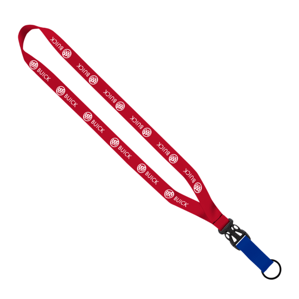 3/4" Multi-Color Polyester Lanyard with Slide Buckle Release & Split-Ring 78