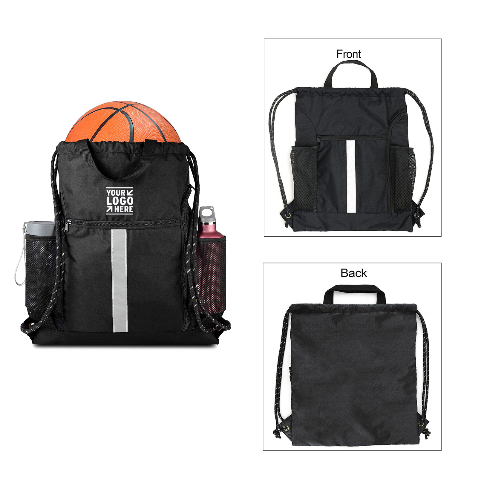 16 x 19.5 Inches Drawstring Backpack Sports Gym Bag 2
