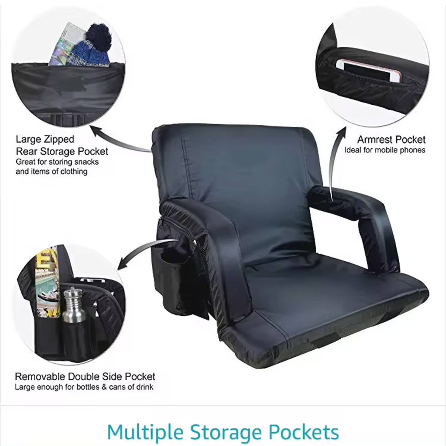 Heated stadium seat cover without battery 3