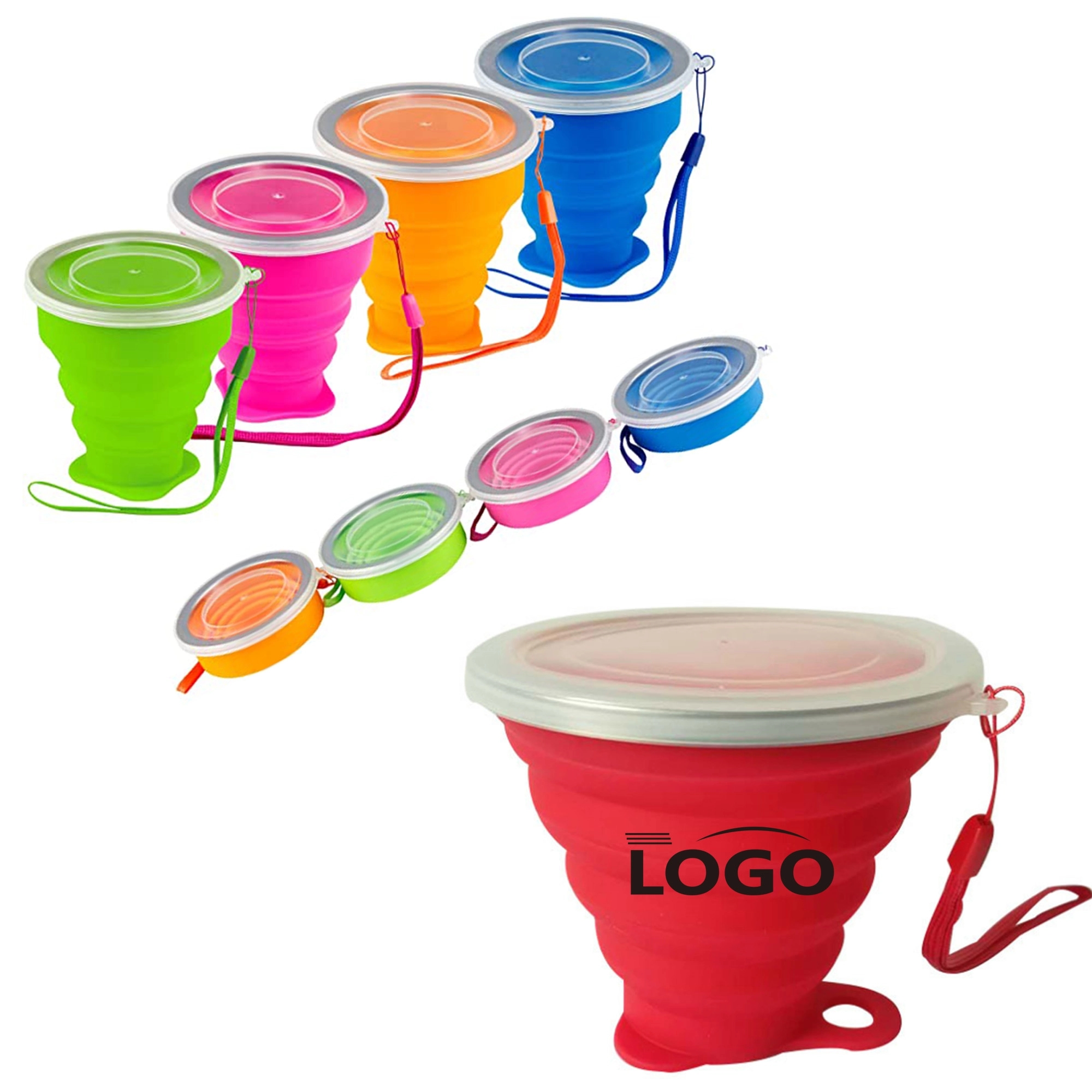 9 oz Silicone Collapsible Travel Cup With Lid 10
