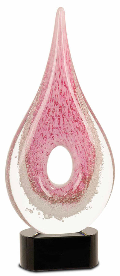 11 1/4 Inch Pink Hole Rain Drop Art Glass 1