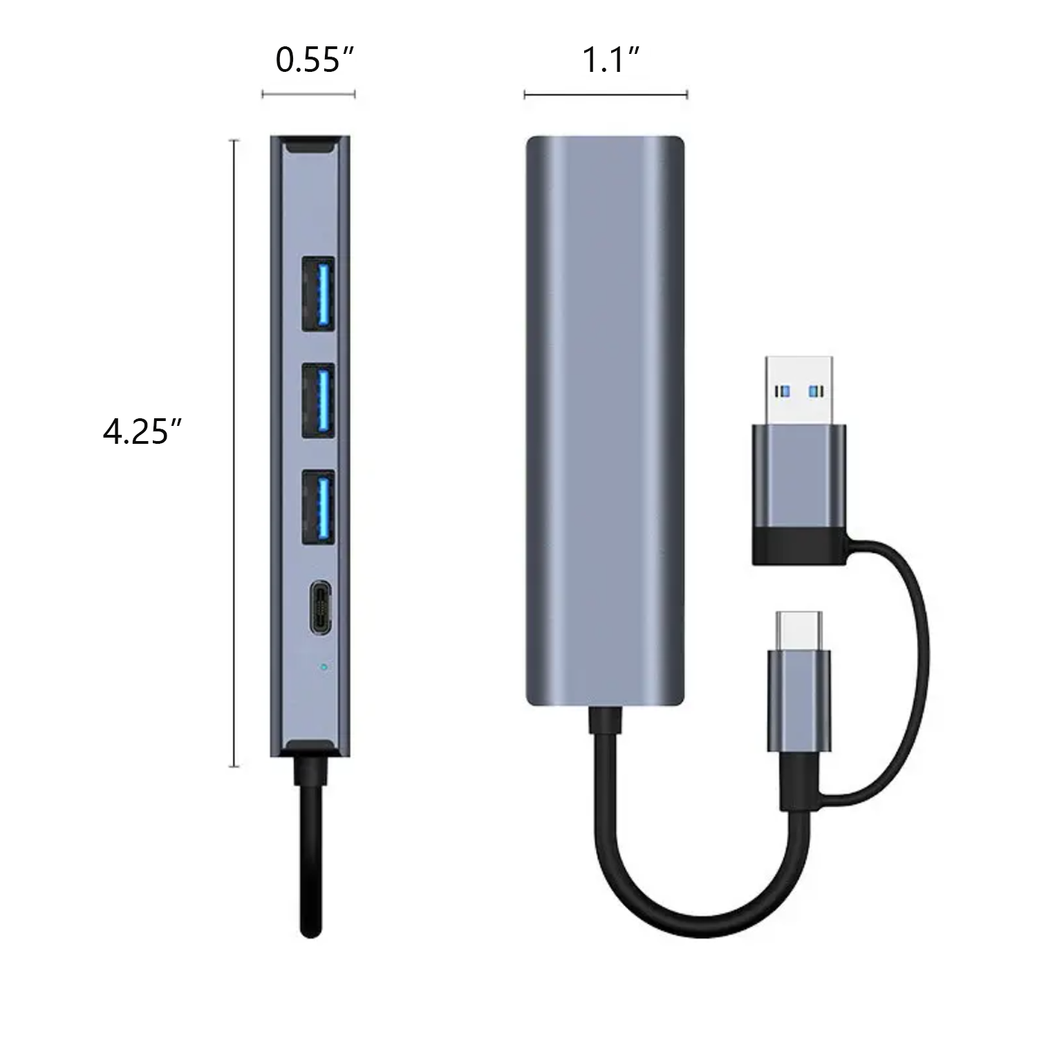 5 In 2 TYPE-C USB 3.0 Docking Station OTG Adapter Ports Hub 1