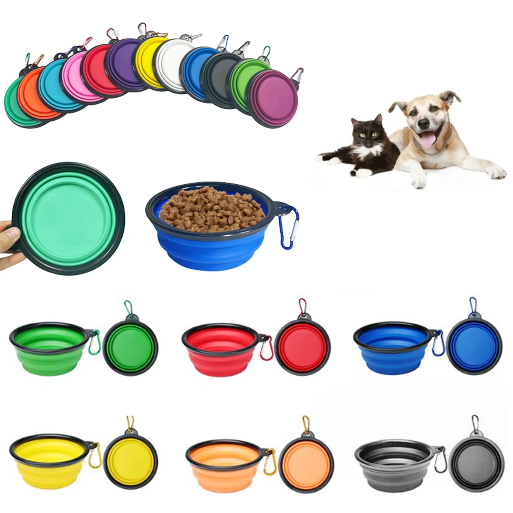 22oz Collapsible Pet Bowl with Carabiner MOQ50 2