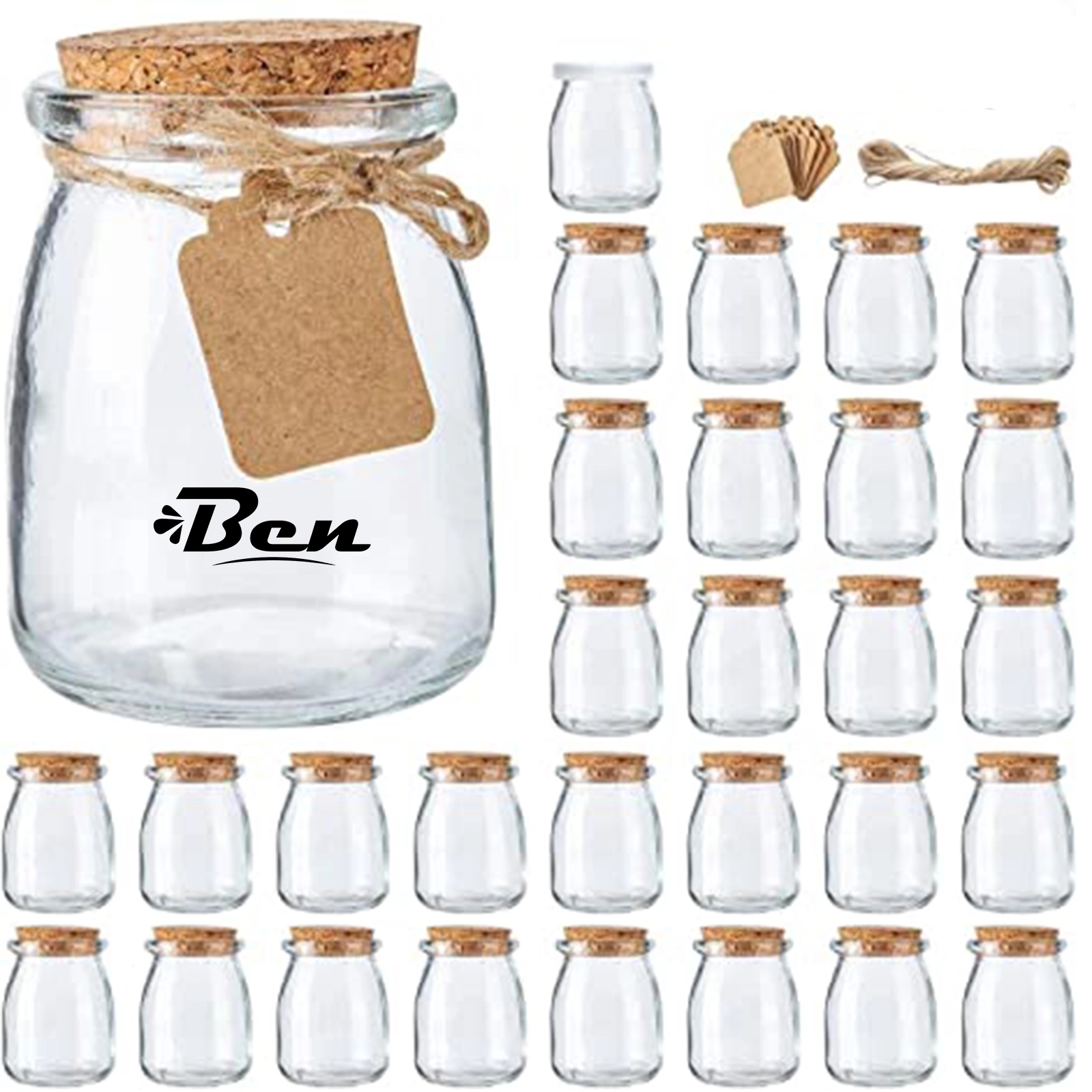 7 Oz Glass Favor Jars With Cork Lids 2