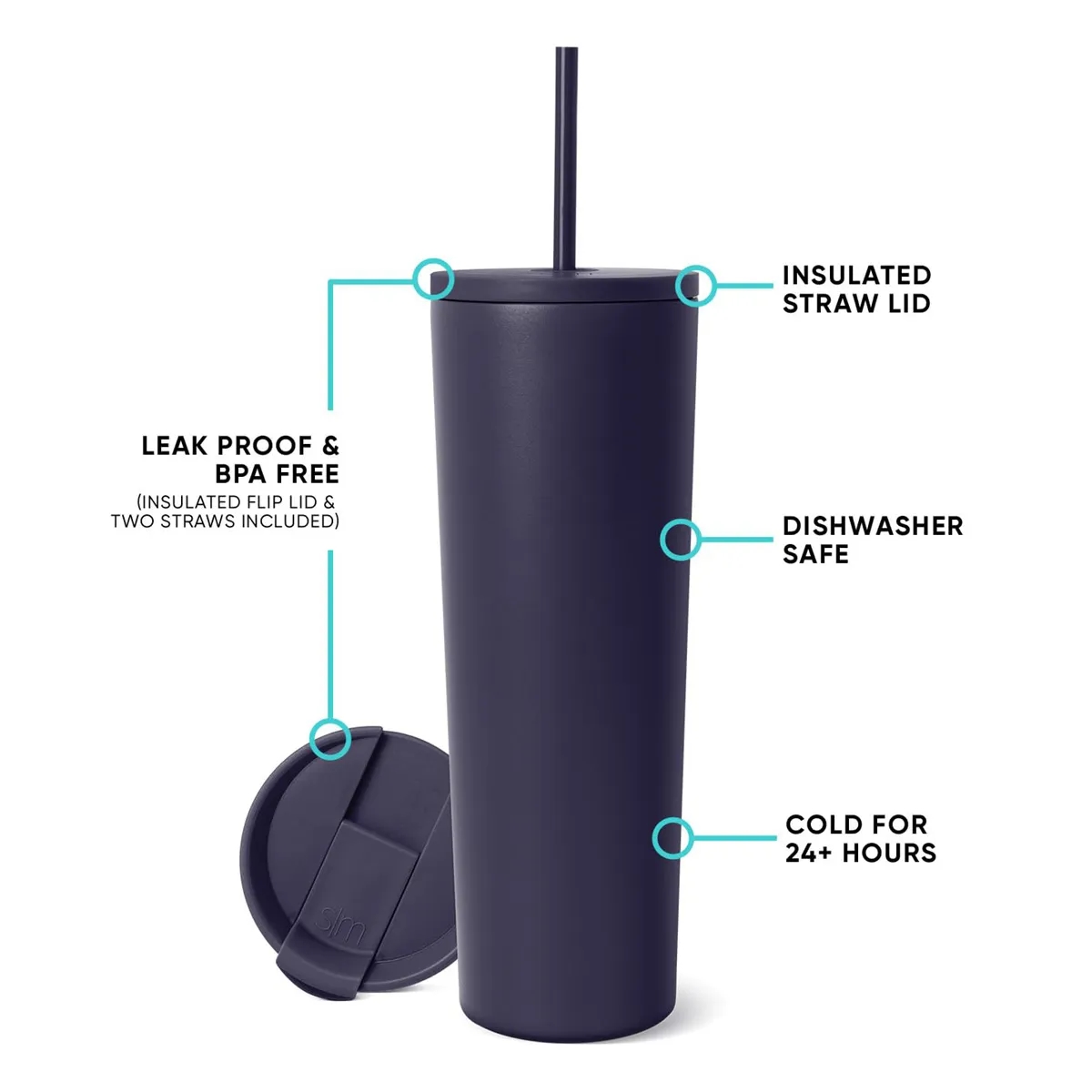 20 OZ  Stainless Steel Insulated Tumbler with Lid and Straw 4