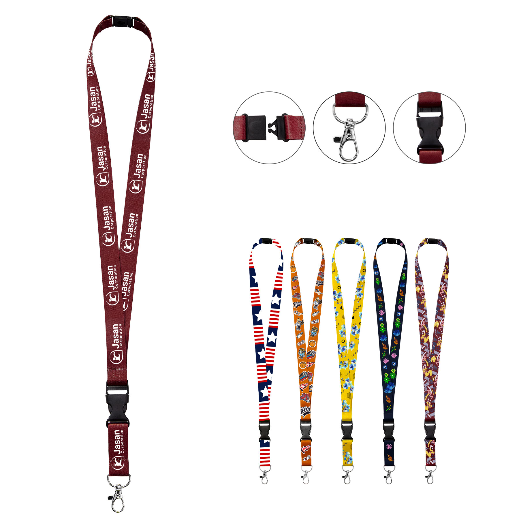 3/4" Full Color Dye Sublimated Lanyard W/ Buckle Release And Safety Breakaway 4