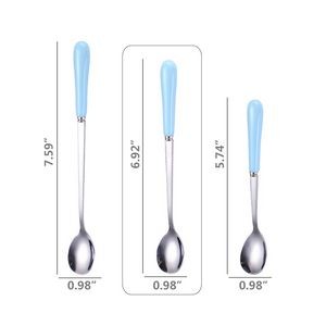 5.74 Inch Ceramic Handle Steel Spoon 11