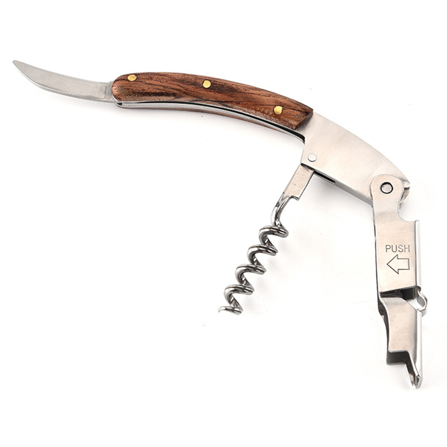 3-in-1 Corkscrew and Bottle Opener with Serrated Knife 3
