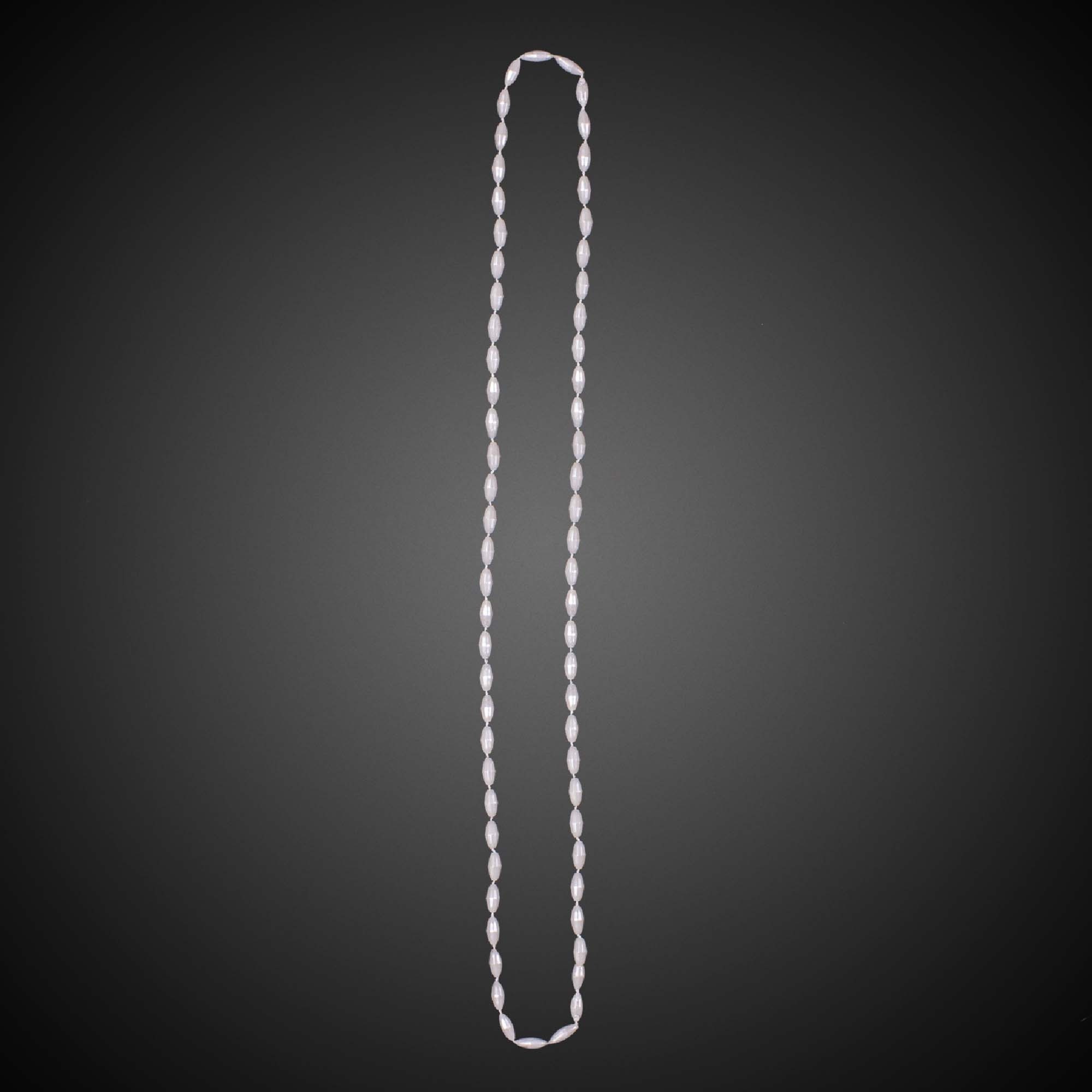 White Pearl Mardi Gras Beads 1