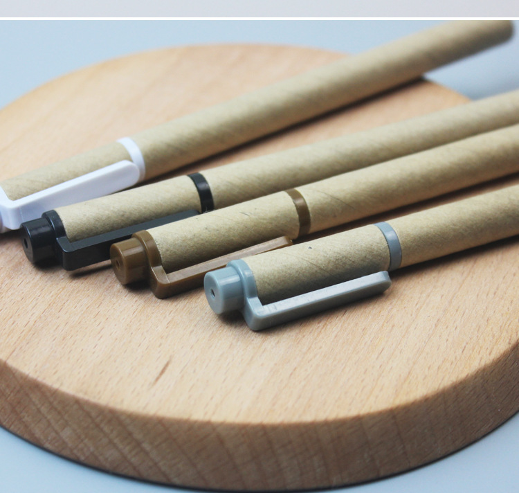 Retro Eco-friendly Kraft Paper Neutral Pen With Pen Cover For Students And Office 3
