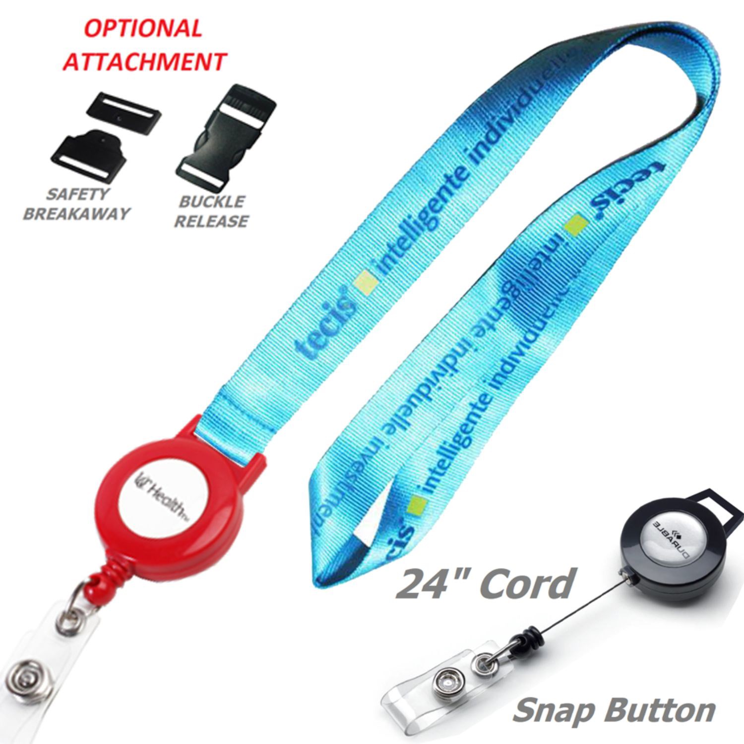Nylon Lanyards w/ Retractable Reel Combo 7