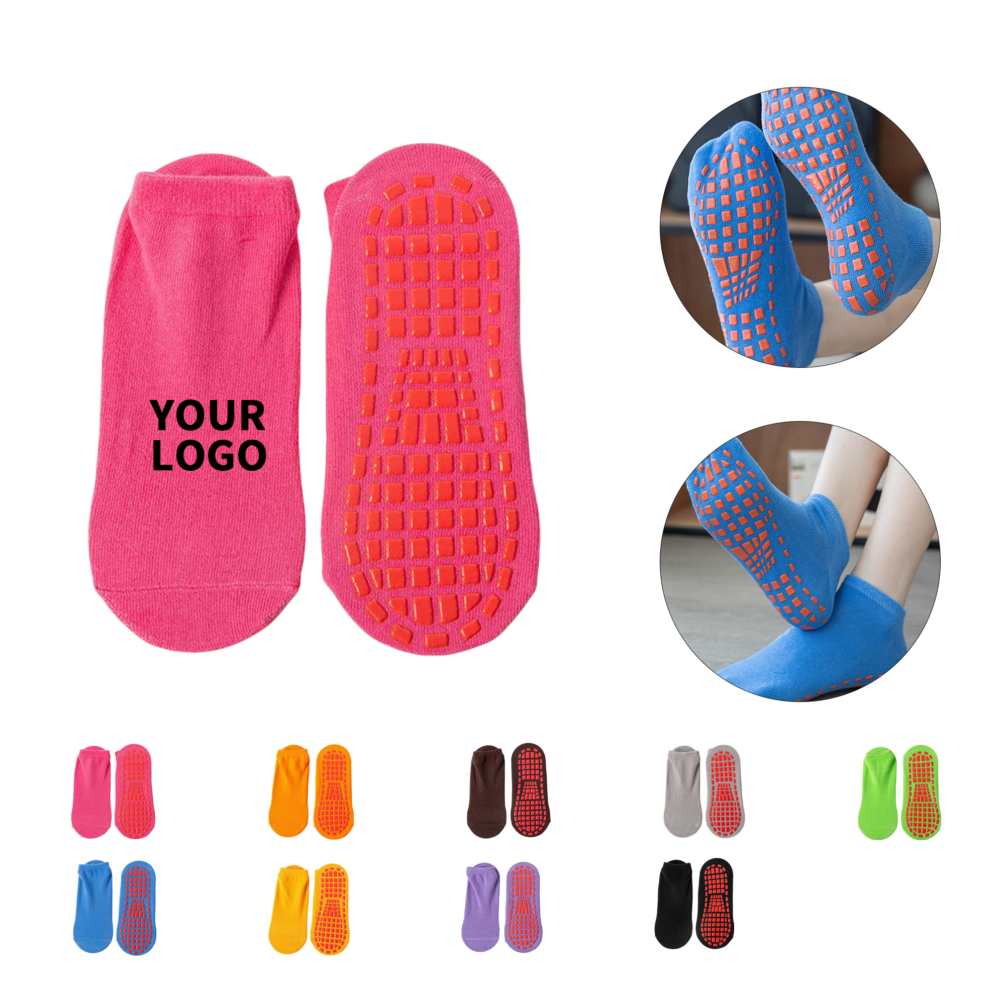 Combed Cotton Grip Sock 8.3" By 3.2" 12