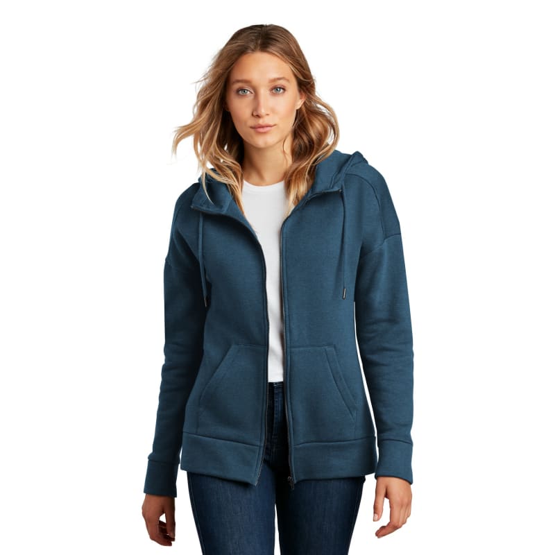 District Women's Perfect Weight Fleece Drop Shoulder Full-Zip Hoodie 15