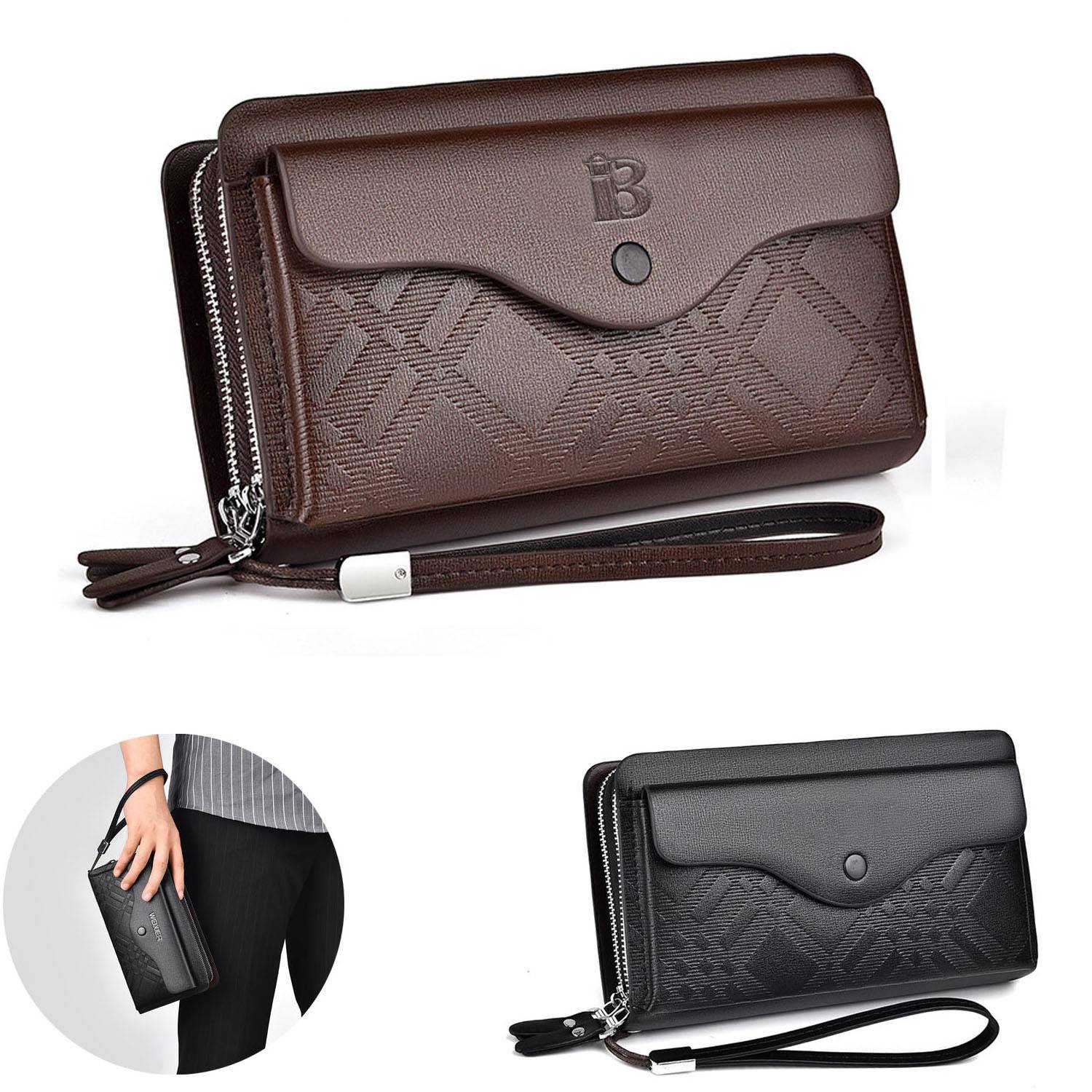 PU Leather Zipper HandBag For Man