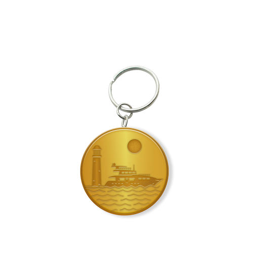 Customized Solid Iron Keychain with Shiny Gold Plating 1
