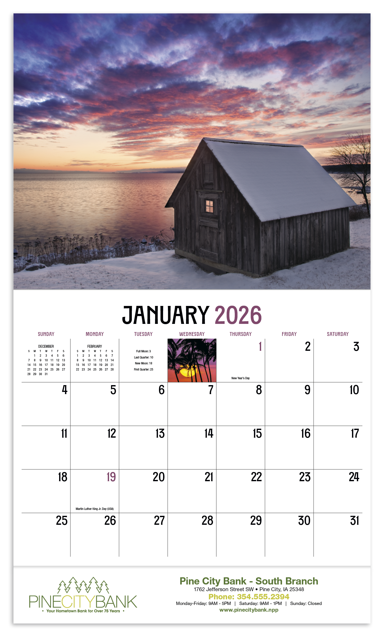 HotLine® Products Dawn to Dusk Appointment Calendar - Stapled 75