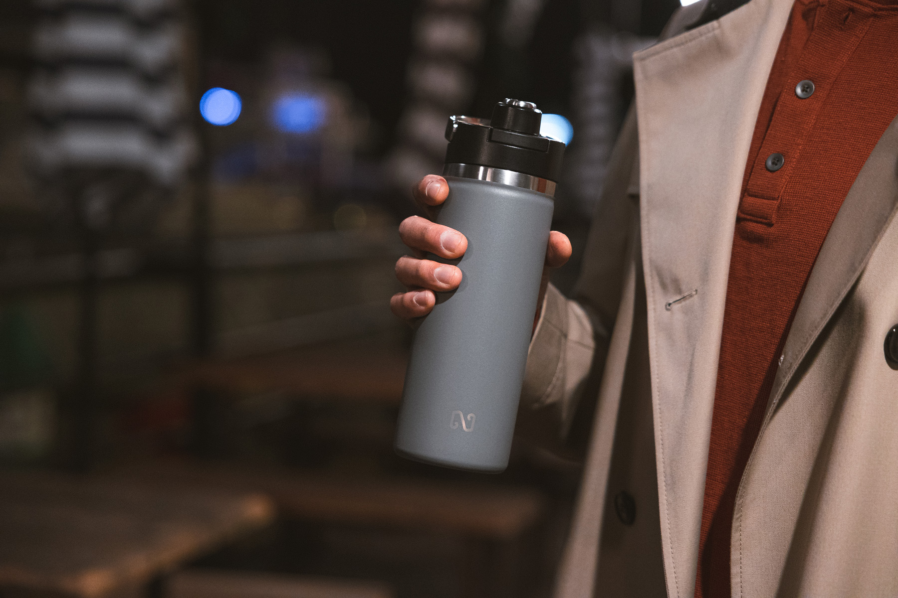 NAYAD® Traveler 18 oz Stainless Double-wall Bottle with Twist-Top Spout 28