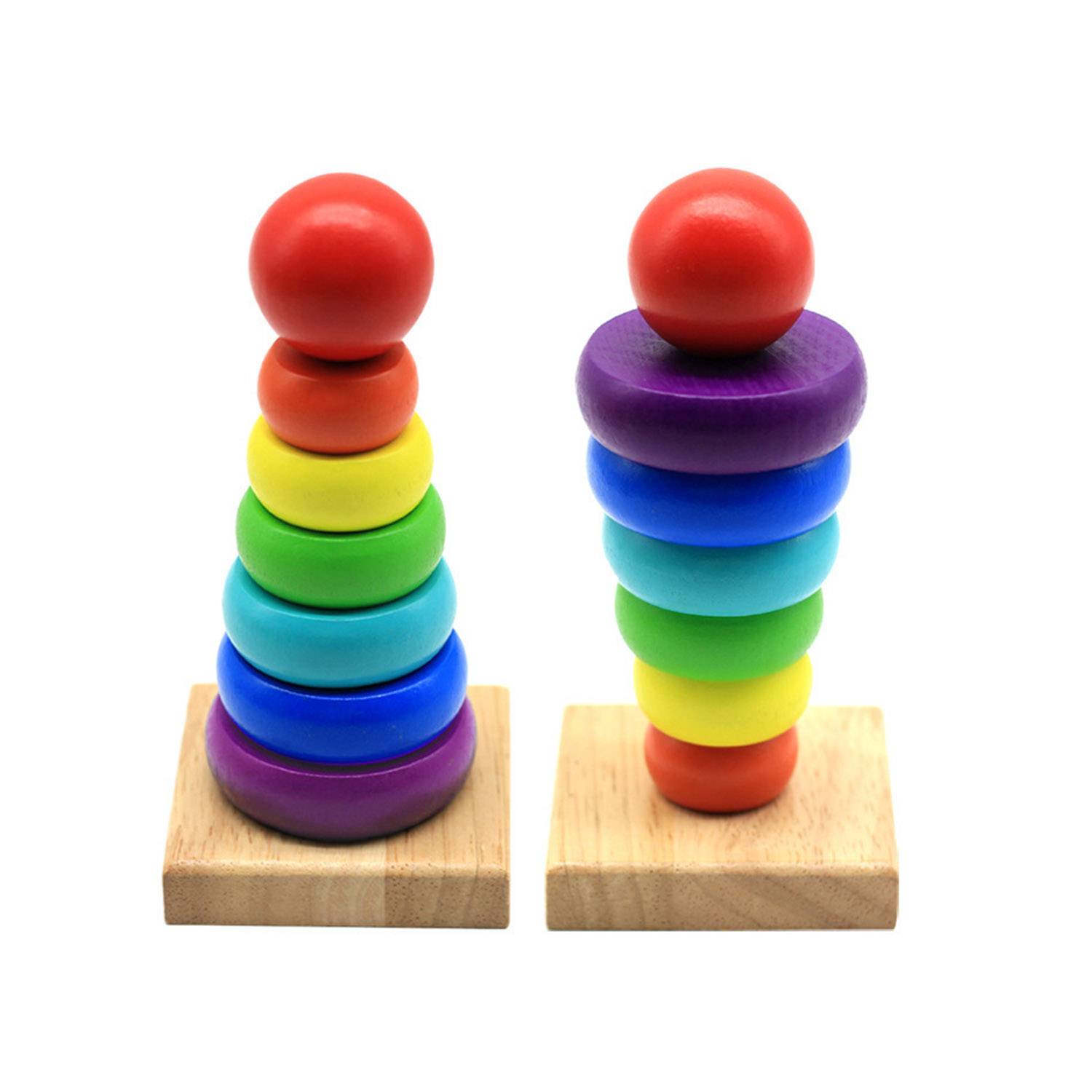 Wooden Rainbow Stacking Tower 5