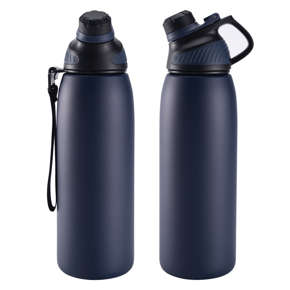 34oz. S/S insulated sports water bottle with spout lid 2