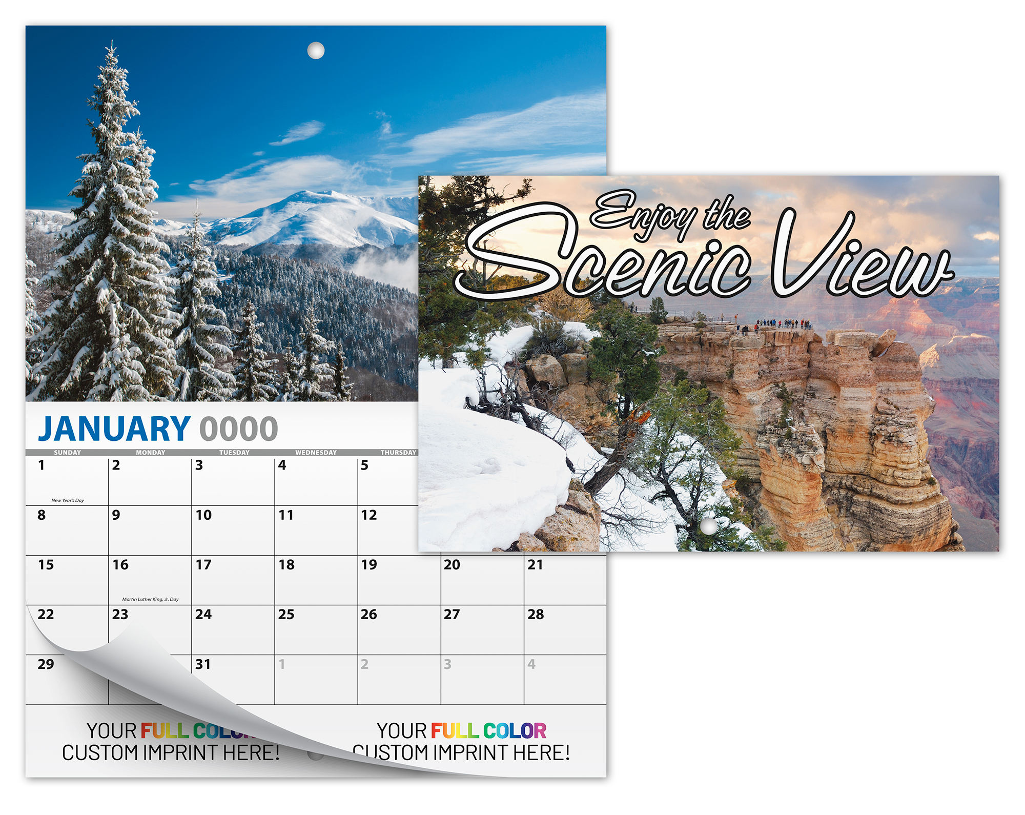 13 Month Mini Custom Photo Appointment Wall Calendar - SCENIC VIEW 1