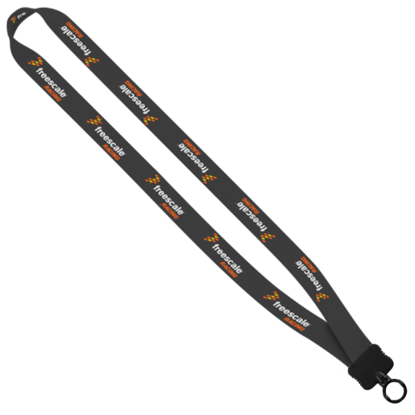 3/4" Dye-Sublimated Stretchy Elastic Lanyard with Plastic Clamshell and Plastic O-Ring 12