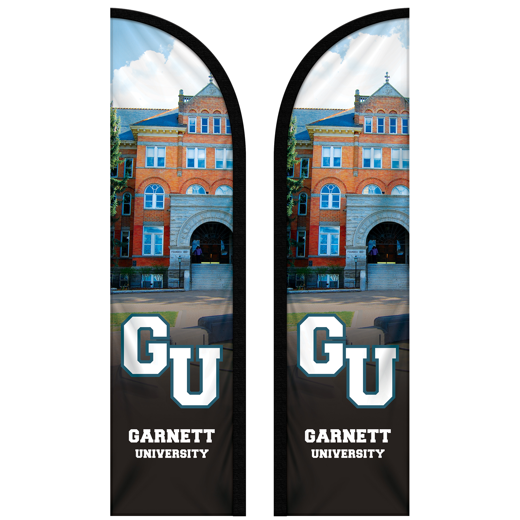 8' Double Sided Custom Portable Half Drop Banners 8
