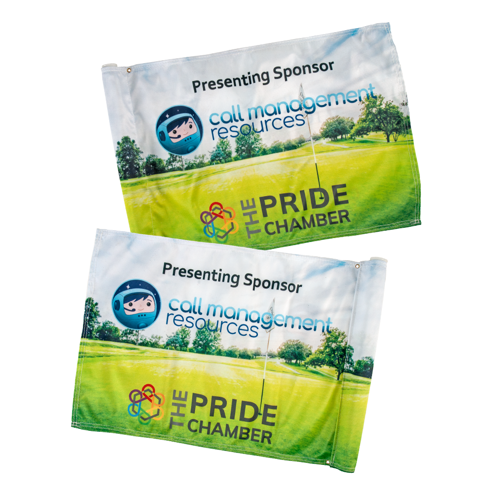 14" x 20" Full Color Golf Flag, 2 ply 2