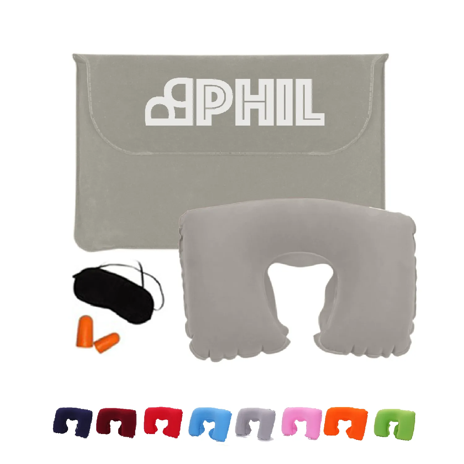 Travel Pillow Kit W/Ear Plugs & Eye Mask 1