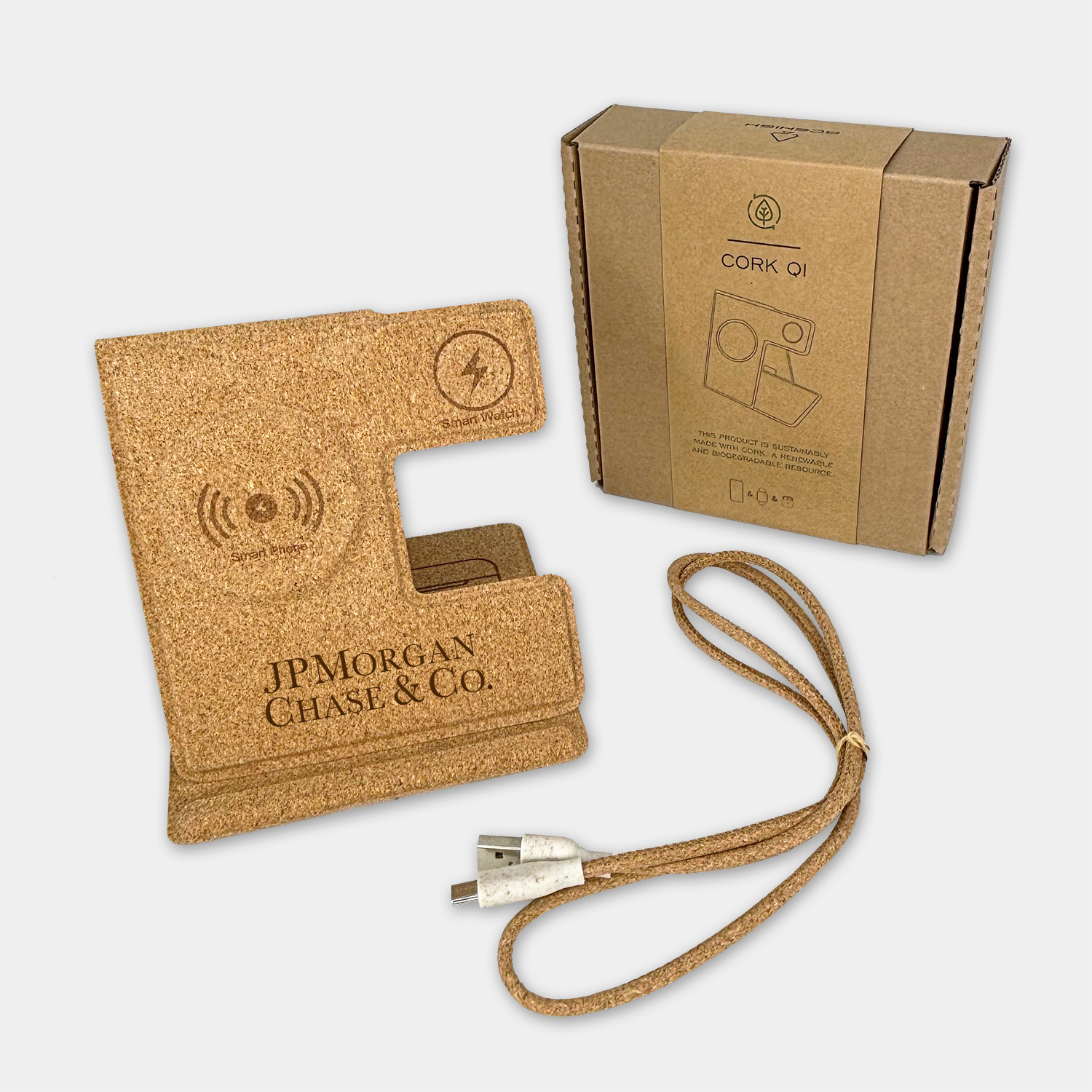 Cork Qi Eco Friendly 3-in-1 Charger Sustainably Made With Cork