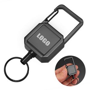 Sleek Metal Square Keychain With Durable Steel Wire Rope 22