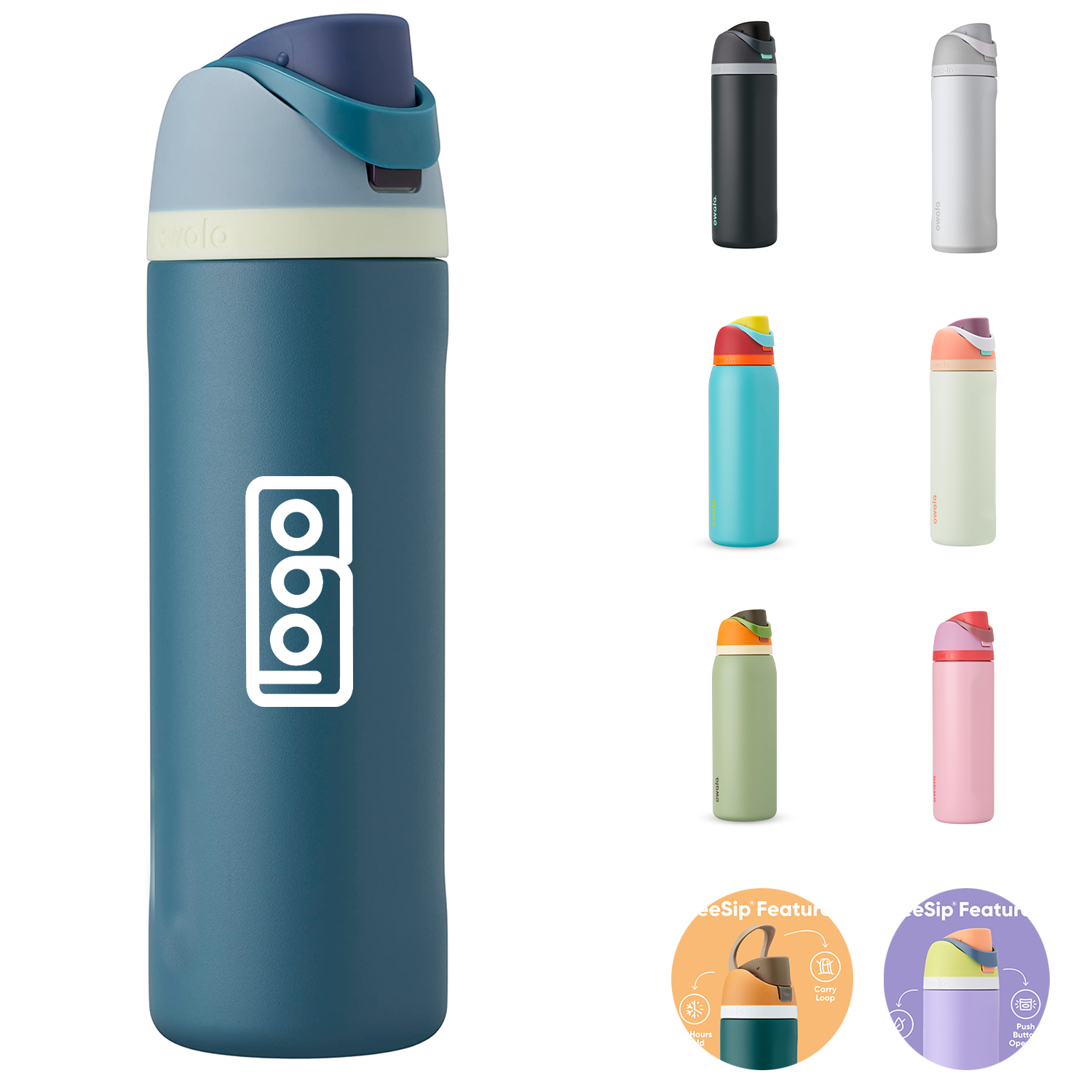 32OZ Insulated Stainless Steel Water Bottle w/ Straw, custom water bottle with logo imprint 2