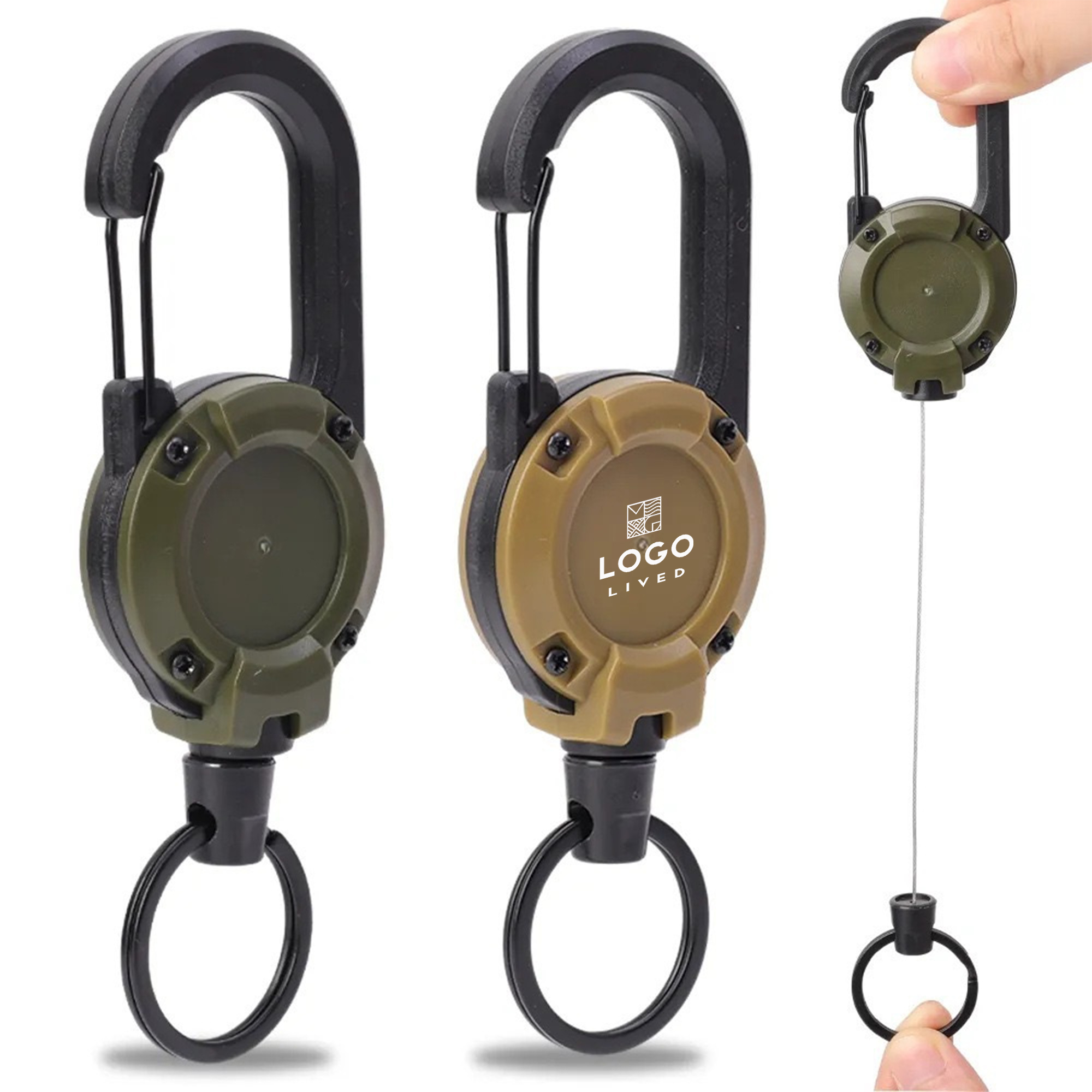 Outdoor Camping Hiking Carabiner Retractable Carabiner Keychain 3