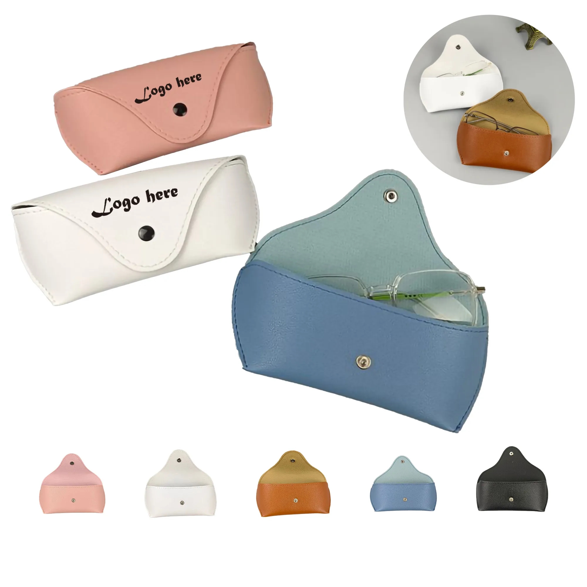 PU Leather Portable Durable Soft Slim Glasses Case/Bag MOQ50 2