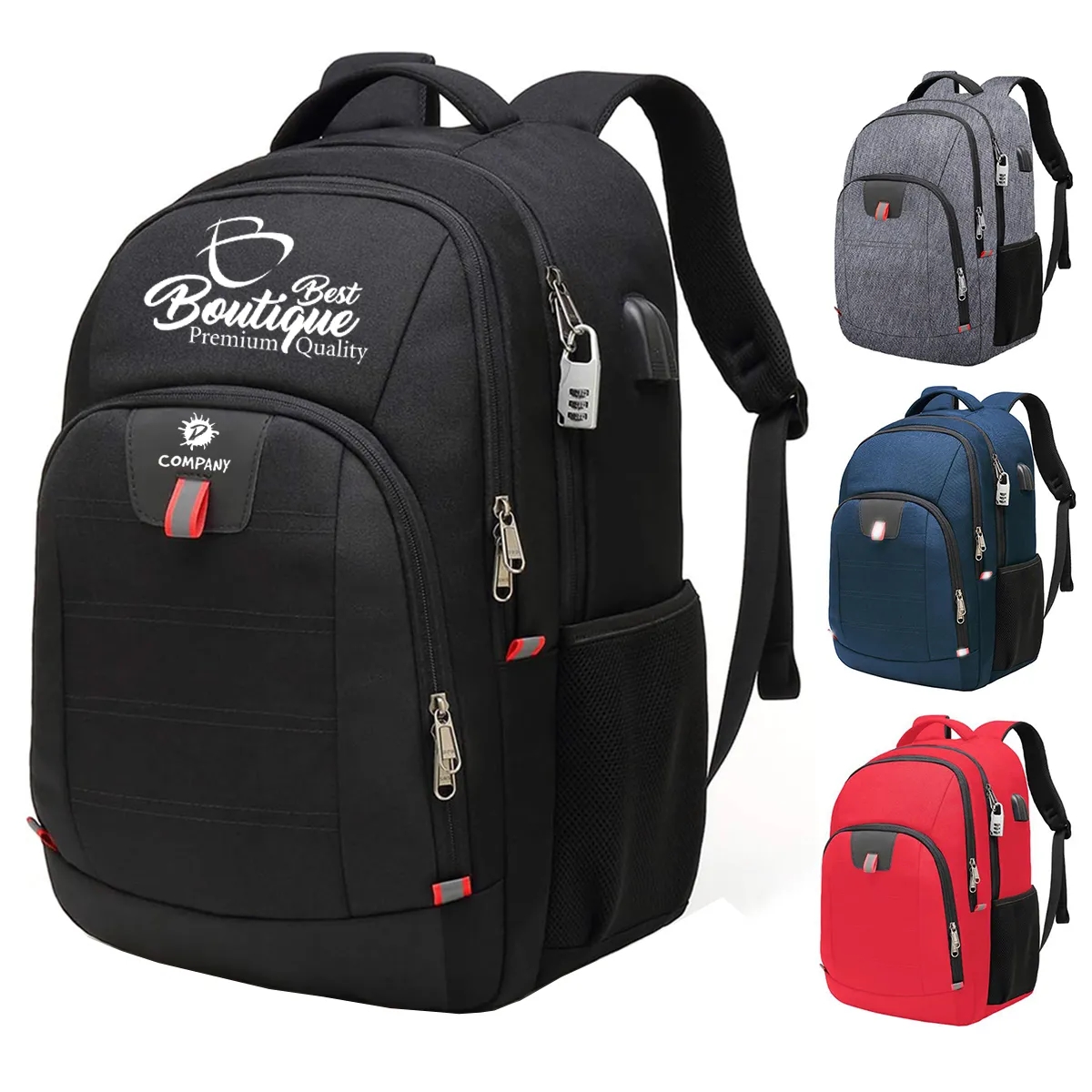 Large Anti Theft Travel Backpack With Headphone USB Port 2