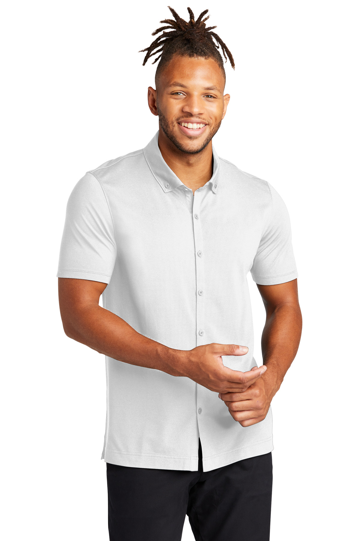 Mercer+Mettle Stretch Pique Full-Button Polo MM1006 55