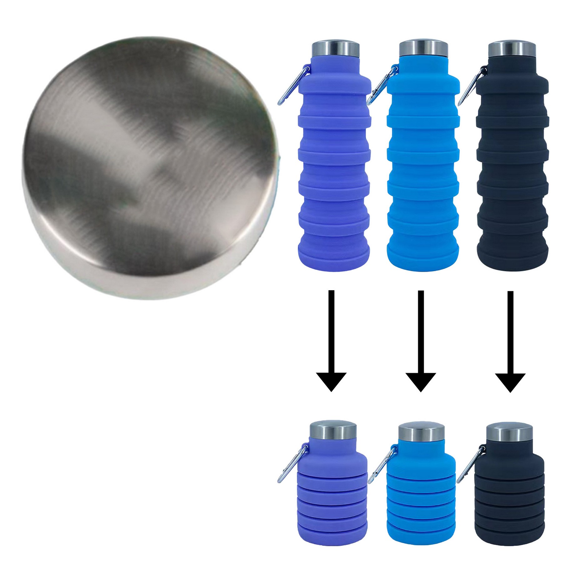 8 - 16 oz Foldable Cold Water Bottle 7