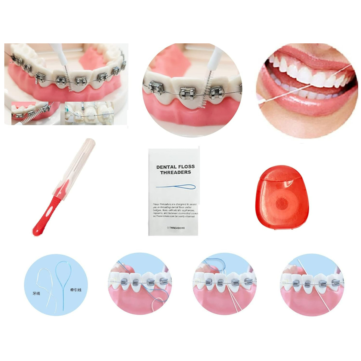 Orthodontic Oral Care Kit 8 Piece Set with Brush Floss 1