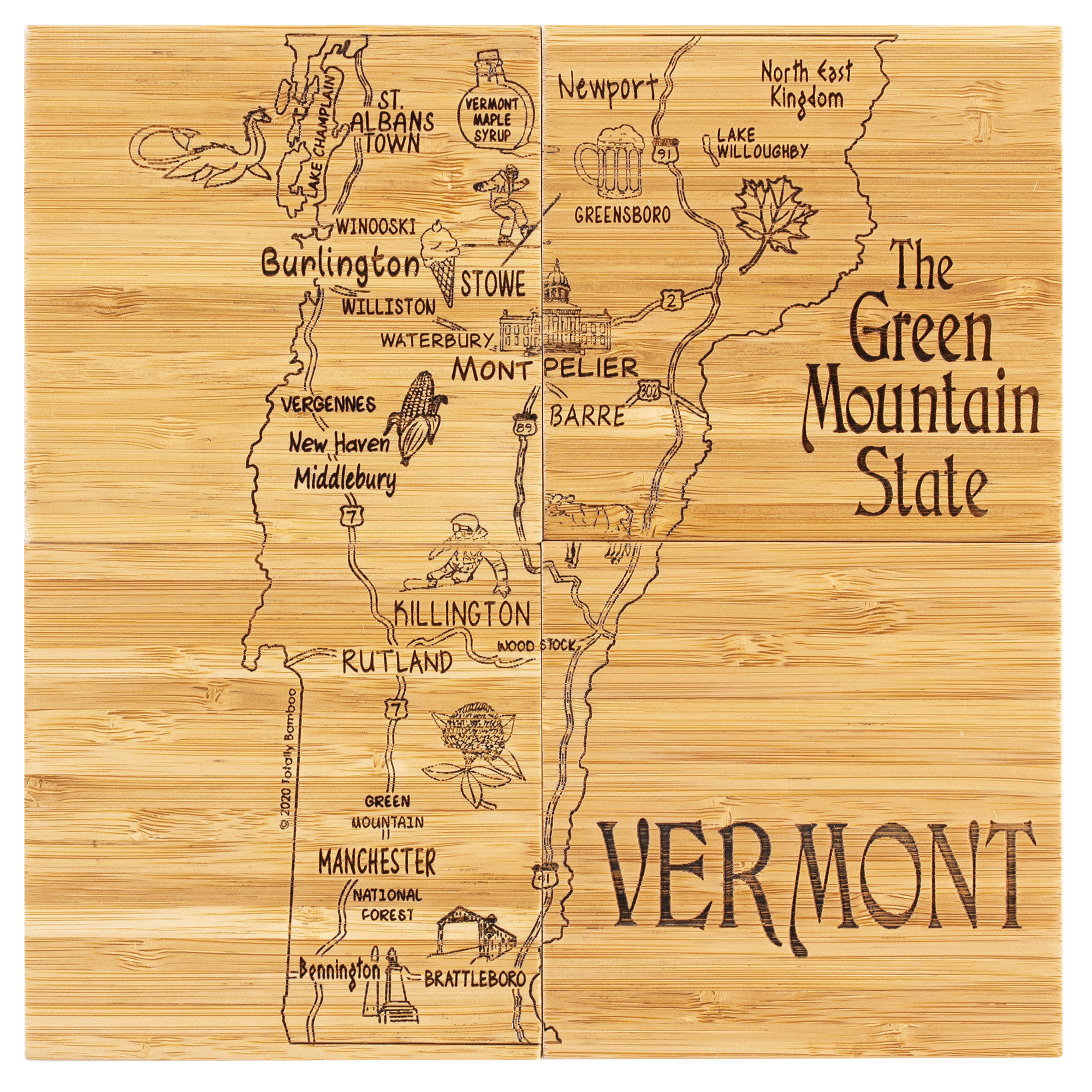 Vermont Puzzle Coaster Set 8
