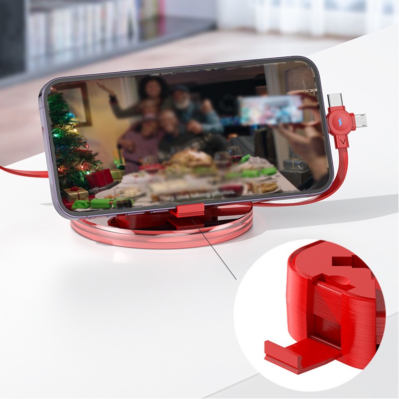 3-in-1 Retractable Multifunctional Fast Charging Cable with Stand 3
