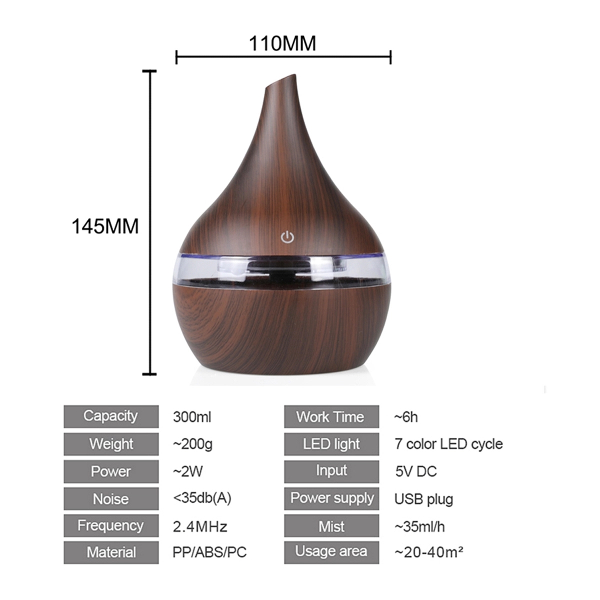 USB 300ML Oil Diffuser 3