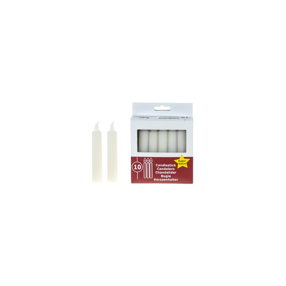 4" Unscented Taper Candles - White 10 Count 2